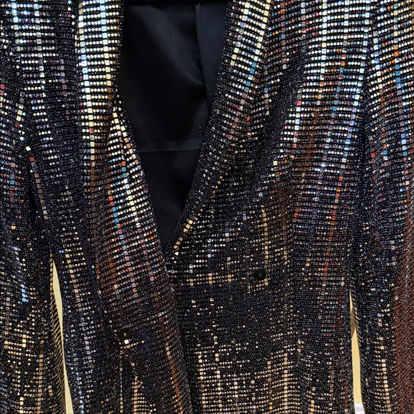 Zara Silver Sequin Blazer - Picture 8 of 12